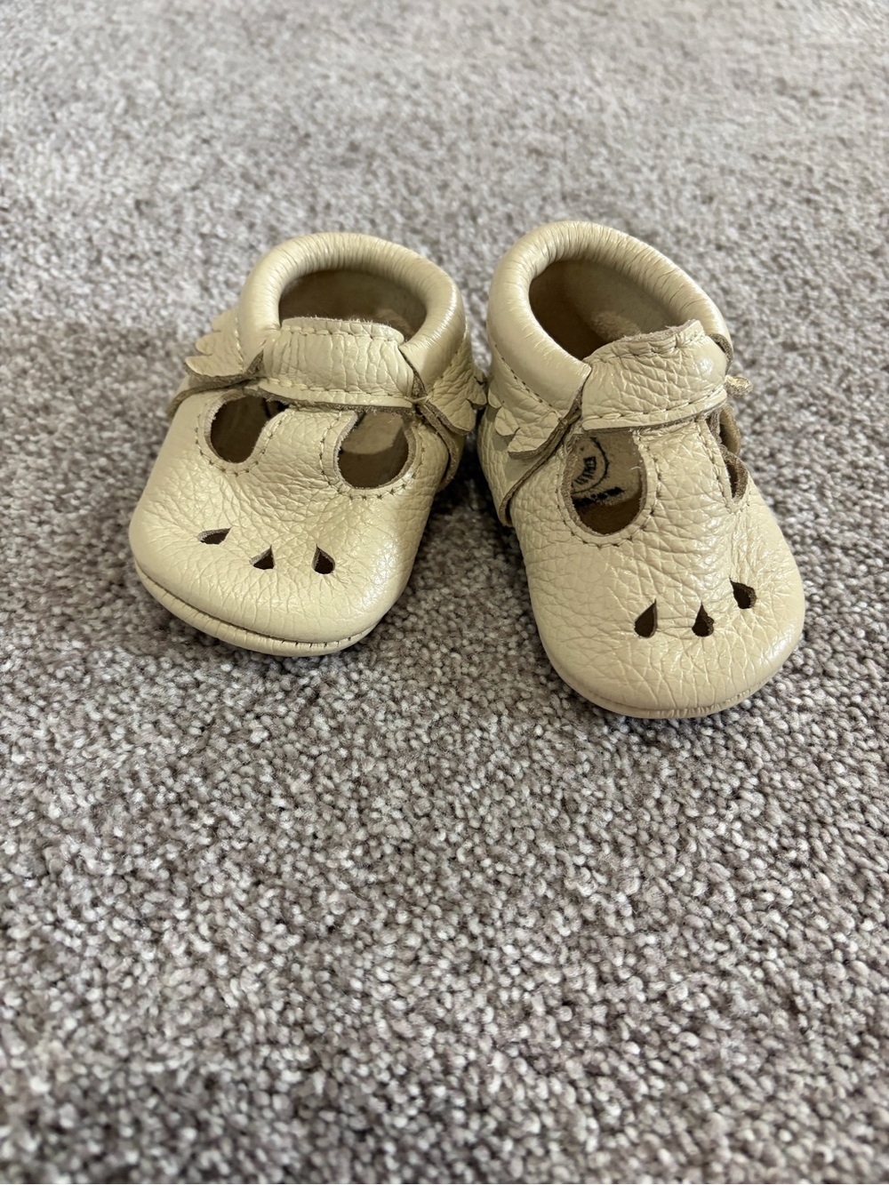 Freshly Picked Cream Leather Mary Jane Moccasins size 2 baby